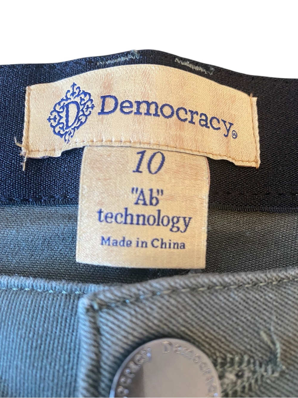 Democracy Ab Technology Crop Jeans Women’s 10 Olive Green High Rise - Picture 8 of 9